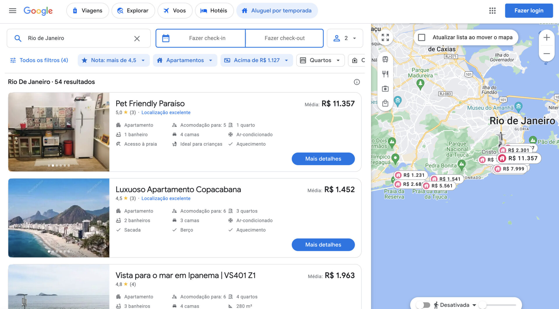 google vacation rentals